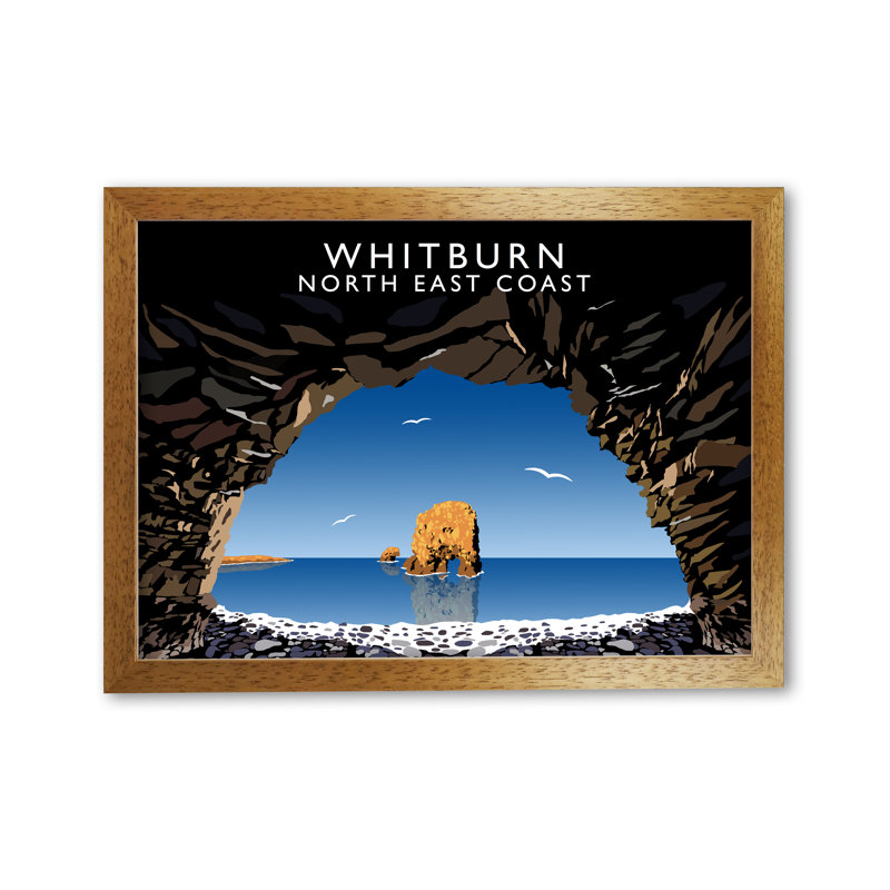 Whitburn by Richard O'Neill - Single Picture Frame Print, 21 cm H x 297 cm W, Brown