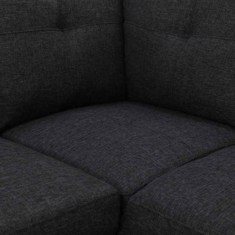 Canapé modulaire en L 2 pièces gris Lénine (méridienne droite)