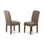 L'ensemble 5 pièces de table de salle à manger moderne comprend une table rectangulaire en bois avec Dropleaf et 4 chaises de salle à manger Parson en tissu café foncé, acajou-106903171-109975702-106903173