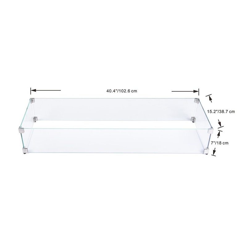 Pare-feu rectangulaire Plus (verre)