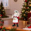 11"H Christmas Polyresin Santa Chef Figurine with Gingerbread House