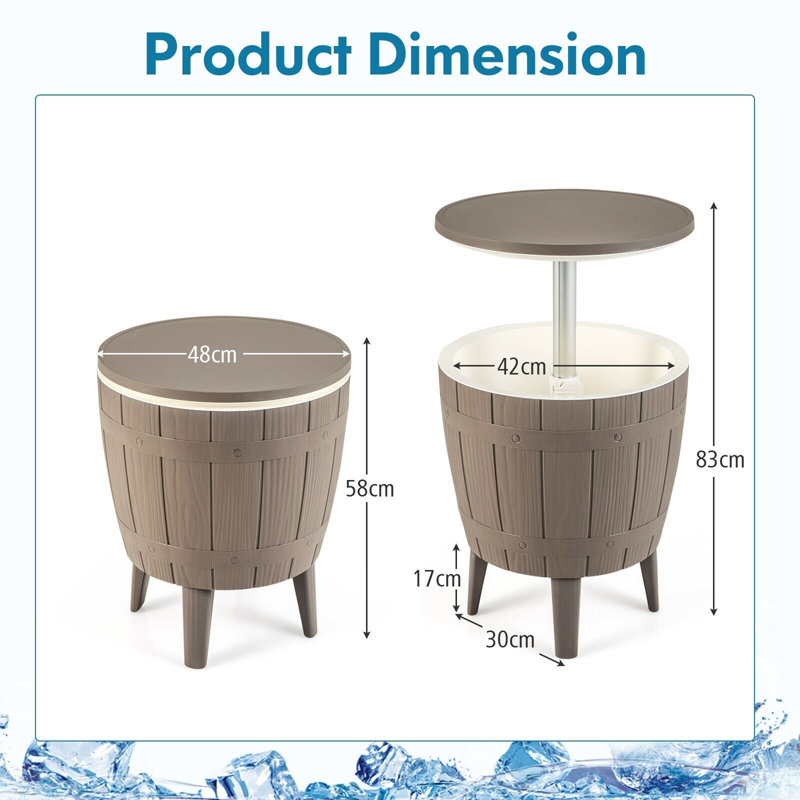Harvill Round Extendable Outdoor Side Table , 48cm cm W 48cm cm D
