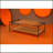 Honey Oak & Black Finish Coffee Table