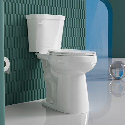 Toilette compacte 21 po pour personnes âgées 21 po, chasse simple 1,28 GPF Tornado, carte 1000g, blanc