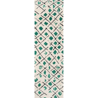 Tapis vert en polyester touffeté à la machine Ammie-Leigh