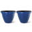 15.5"D Set Of 2 Round Cobalt Blue Faux Ceramic Pot Plastic Planter-378572056-378572066