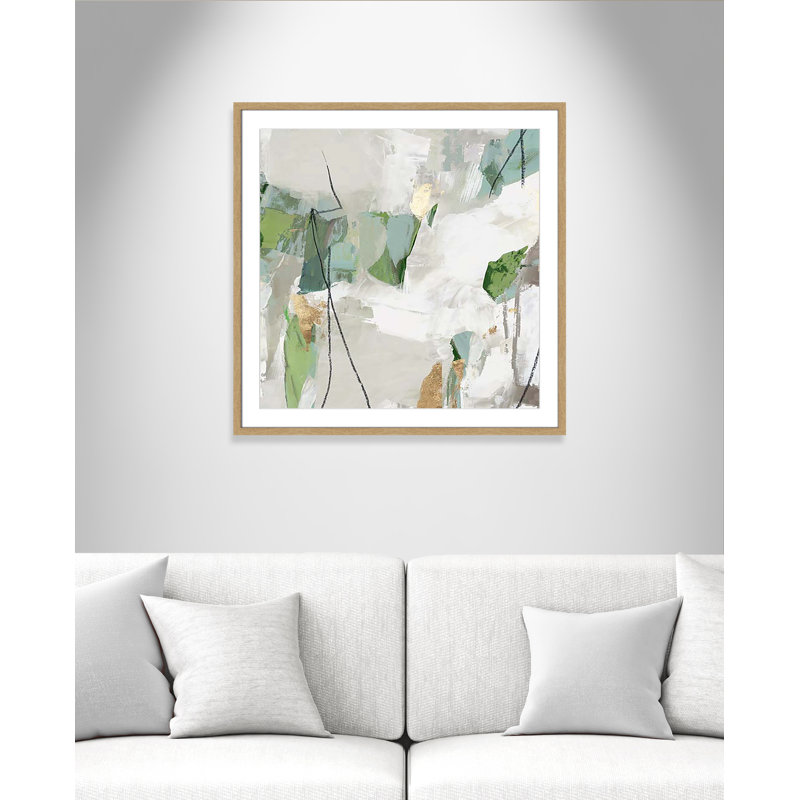 «Enchanted Emerald I» par Tom Reeves, H 32 po x l 32 po x P 1,25 po, Boîte naturelle encadrée