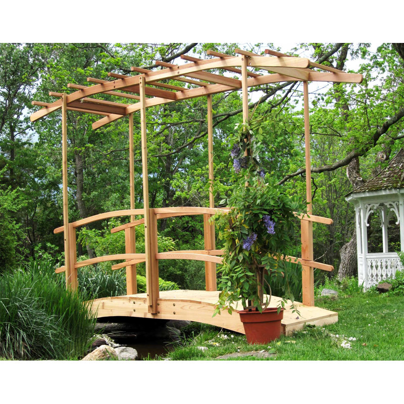 Pont de monet avec auvent wisteria courbé, 102" H x 52,5" L x 72" D
