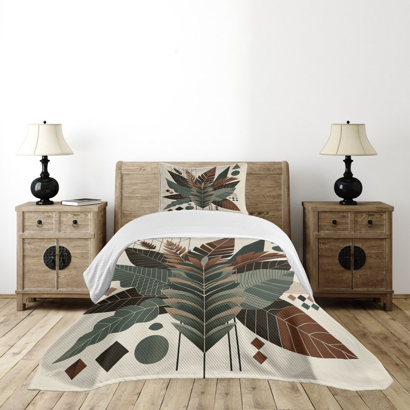 Polyester Floral Coverlet, Twin Coverlet / Bedspread + 1 Standard Sham