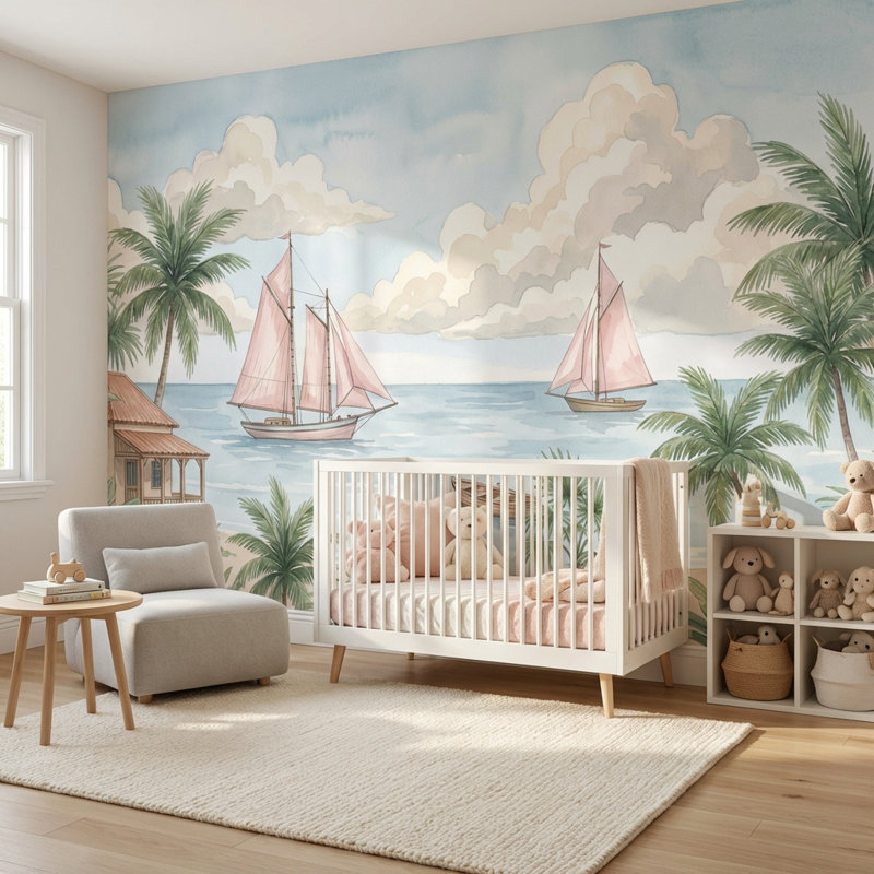 Papier peint Tropical Beach Island Coast Seaside Escape, Non tissé, 200 po x 120 po