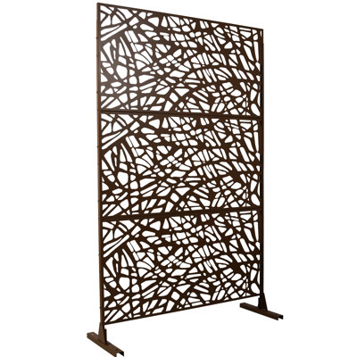 Écrans d'intimité en métal pour l'extérieur et l'intérieur H 76 po - assemblage simple brun H 76 po panneaux de clôture rouille et décoloration