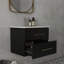 Meuble-lavabo mural 24 po avec lavabo en céramique et deux tiroirs-269304318