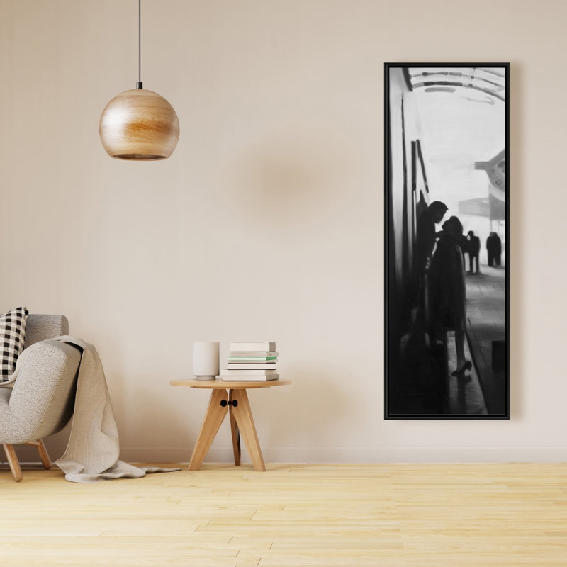 Couple à la station de train, reproduction sur toile