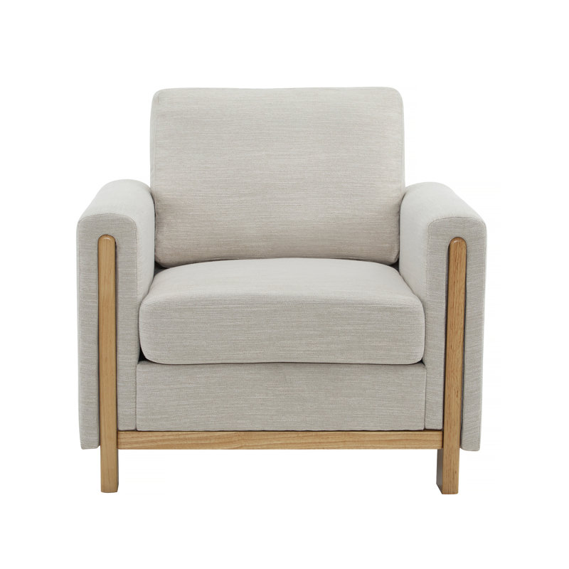 Fauteuil rembourré en tissu, Beige