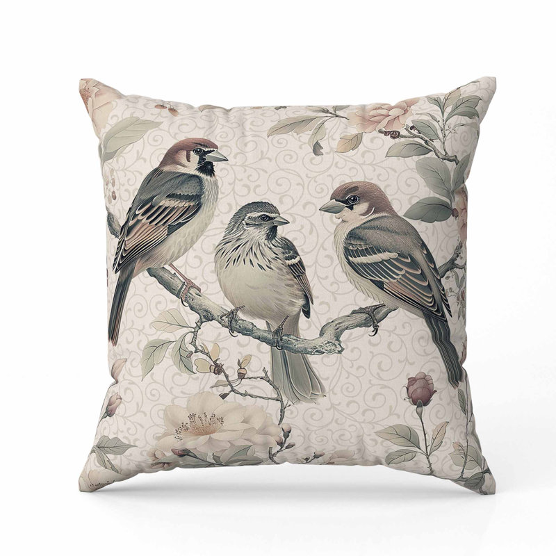 Oreiller en faux suède Branch Buddies, Beige, Carré 18 po