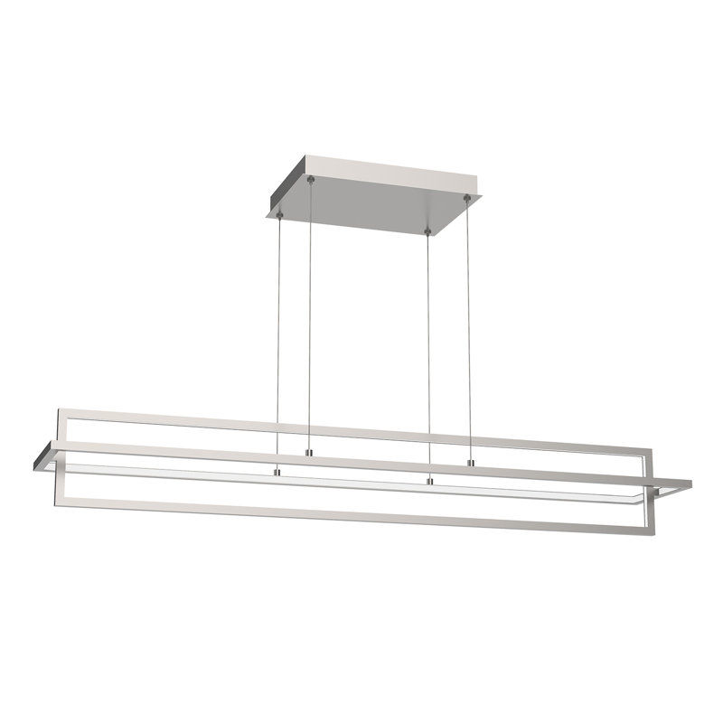 Mondrian 2 - Light LED Pendant, 6.75" H x 47.25" W x 9.875" D, Brushed Nickel