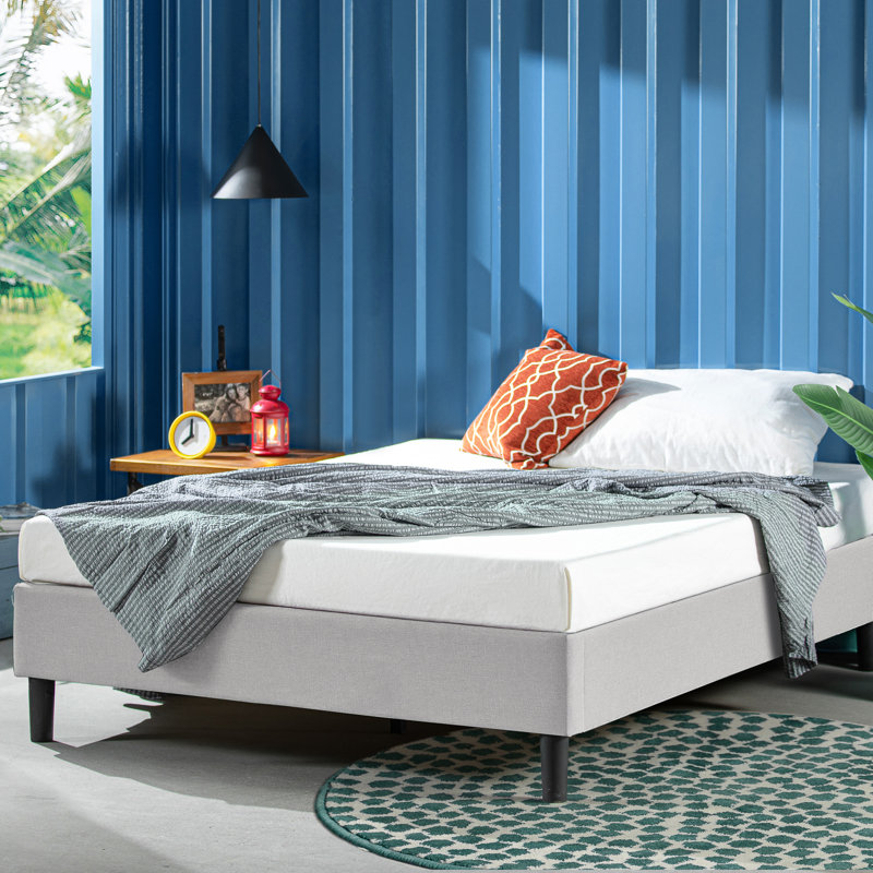 Besnik Upholstered Bed, Queen, Light Gray