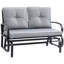 Chaise berçante d'extérieur en métal avec coussins-2107773416-2107773417