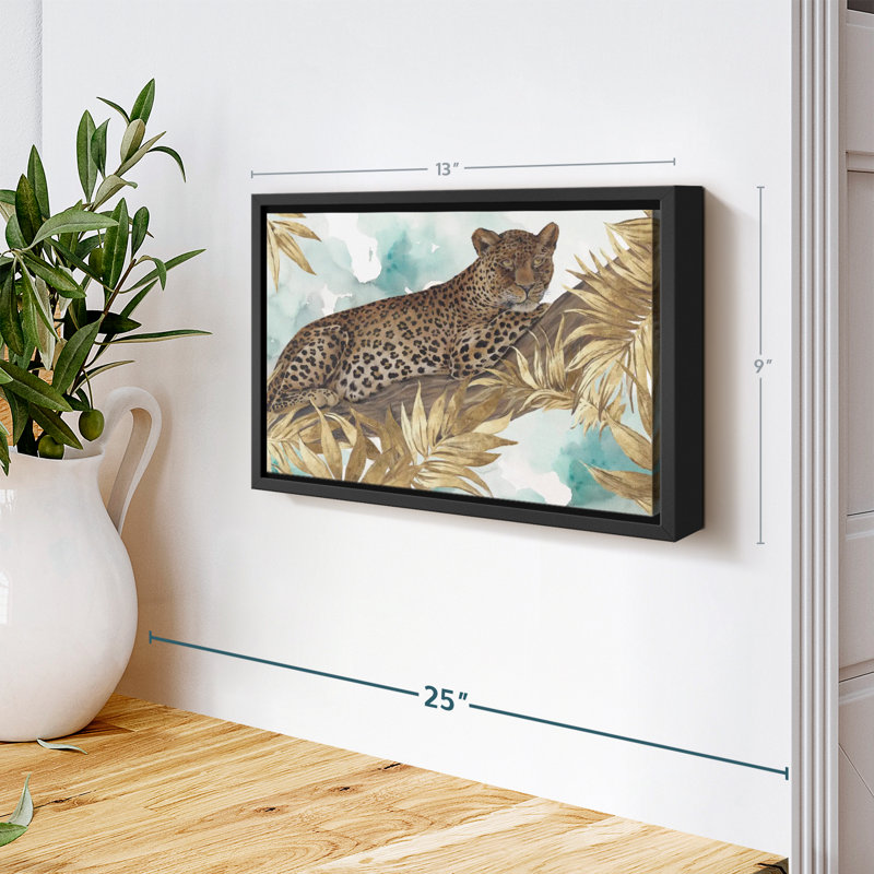 «Golden Leopard Wall Art», H 9 po x l 13 po
