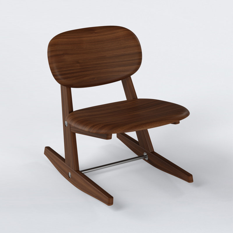 KufenKarl Rocking Chair, Solid Wood Rocking Chair, Mid-Century Comfortable Home Decor Rocking Chair, Walnut Dark