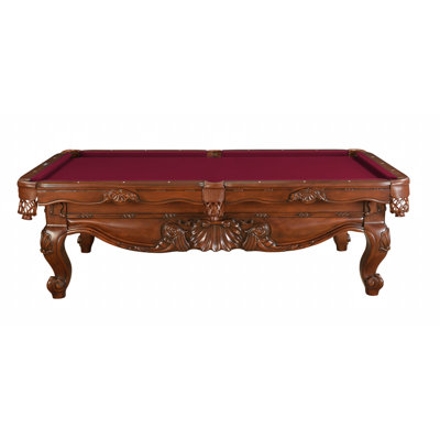 Monarch Hand-Carved Solid Wood Slate Pool Table