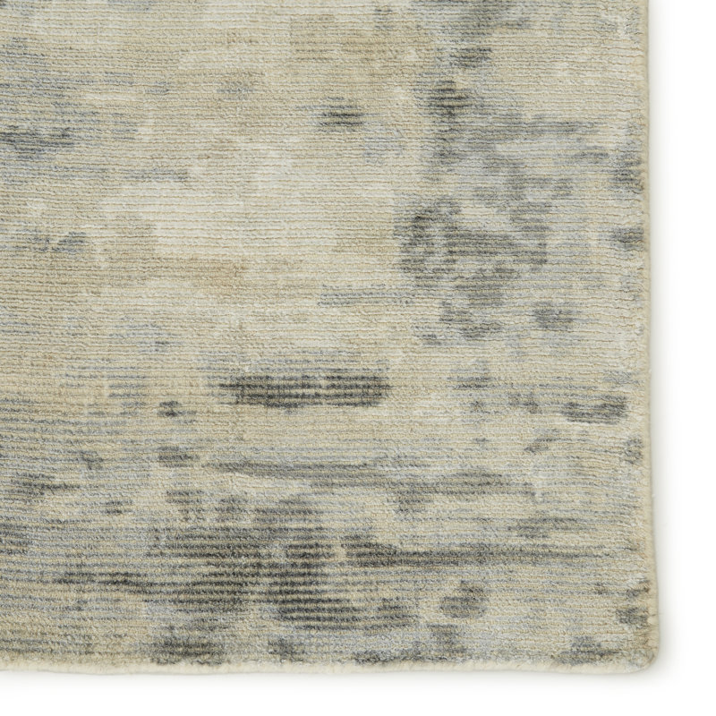 Tapis gris en coton tissé à la main Malibu, Rectangle de 10 pi x 14 pi