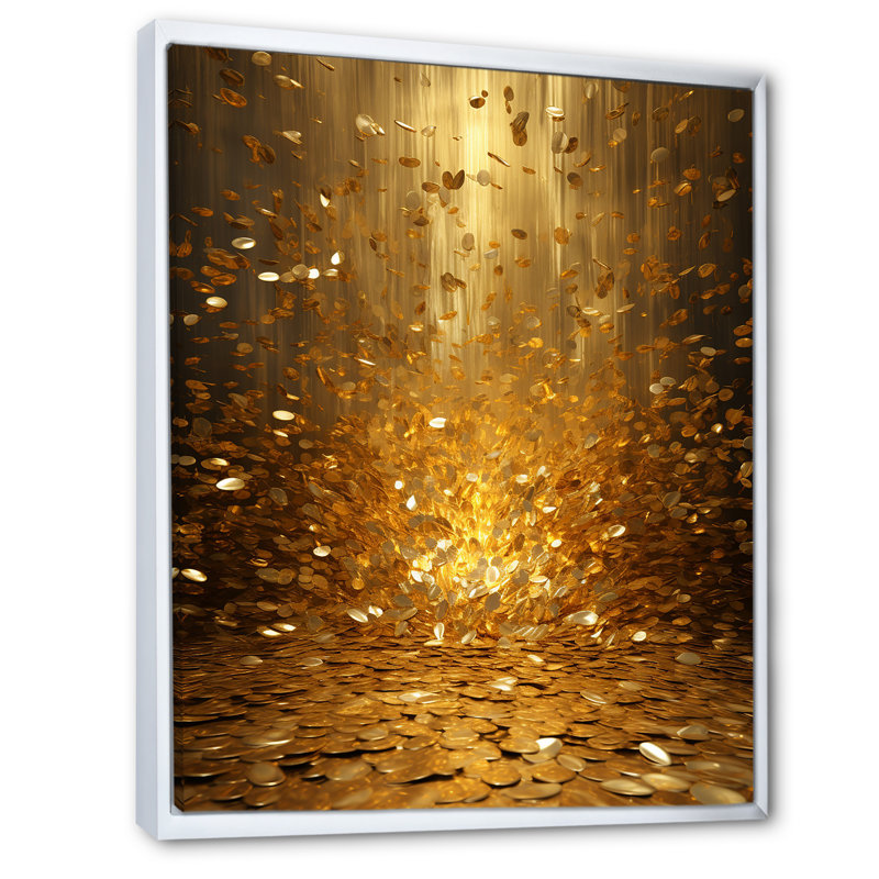 Fontaine d'abondance rétro sur toile, H 44 po x l 34 po x P 1,5 po, Cadre flottant blanc