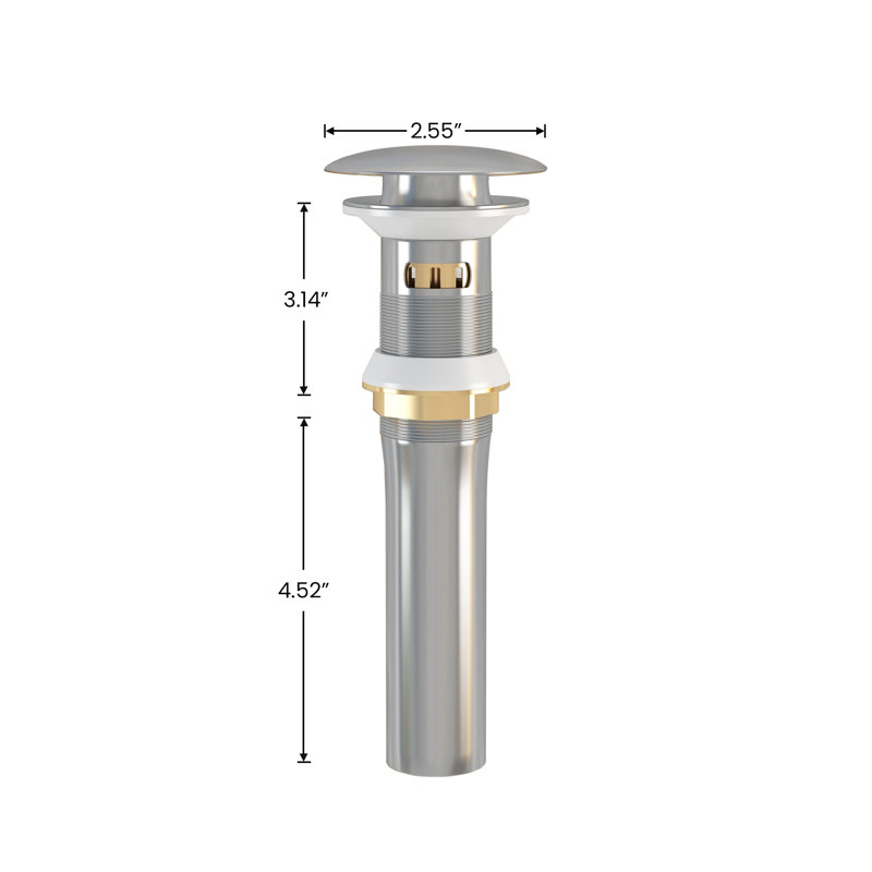 Ayna Decors Brass Pop Up Drain Stopper for Bathroom Sink with Overflow in Chrome, Chrome