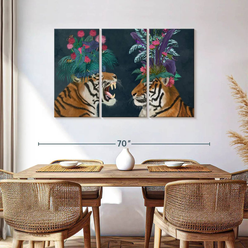 Paire de tigers chauds Brampt, H 36 po x l 57 po