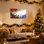 Ruban de Noël, flocons de neige, arbres, ornements, lumières, scène d'hiver, ensemble de 3 impressions sur toile
