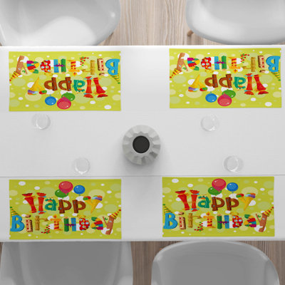 Polyester Polka Dots Rectangle Placemat