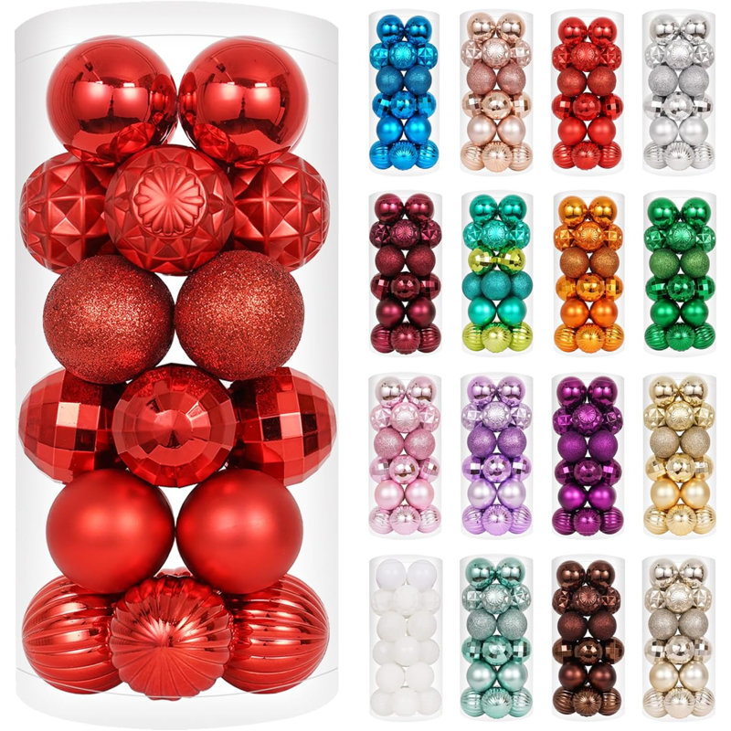 Ornement en forme de boule de couleur unie The Holiday Aisle®, Rouge