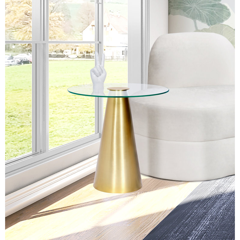 Elkin Glass Top End Table