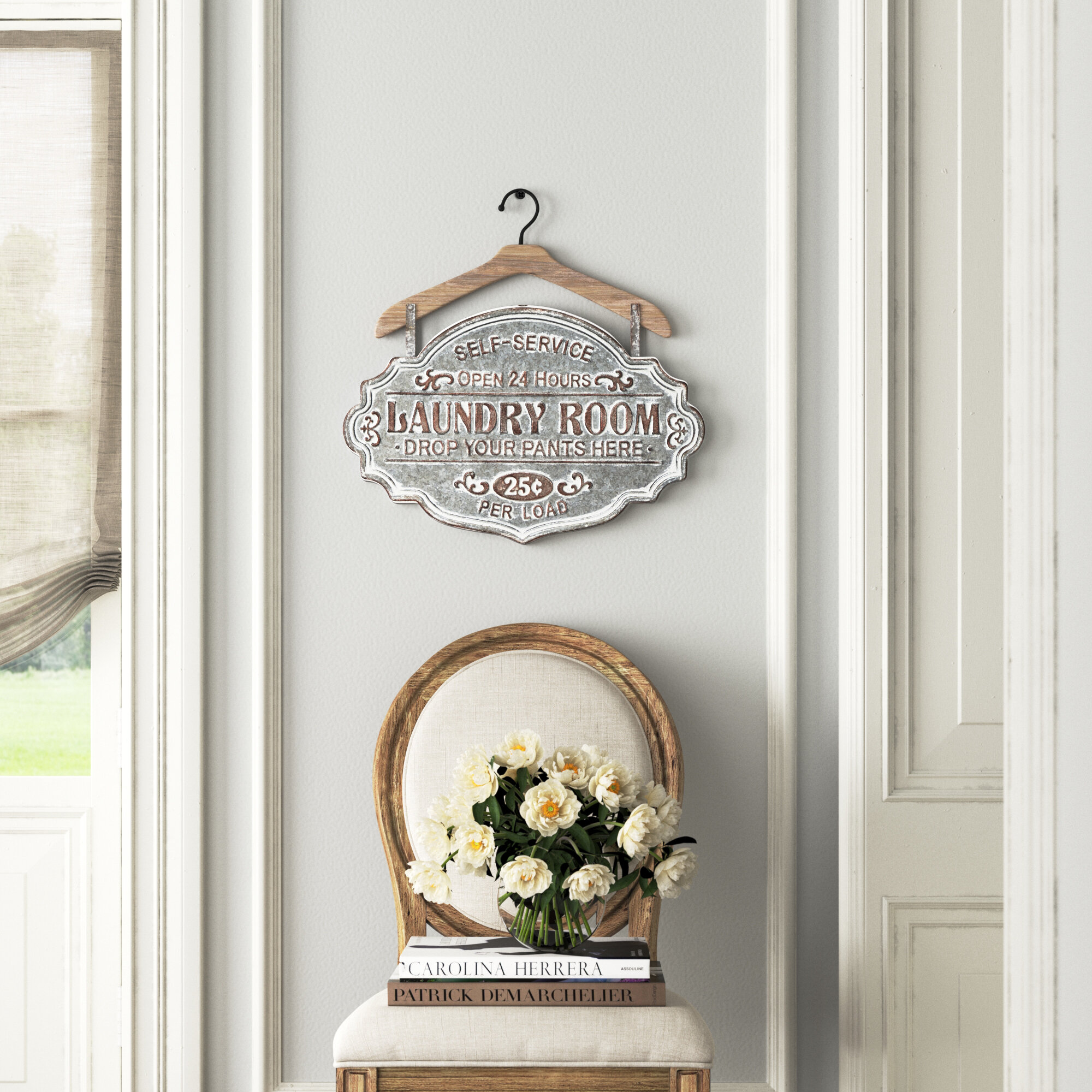 Kelly Clarkson Home Farmhouse Stylewashed Wood and Metal Laundry Room Sign  Wall Décor & Reviews