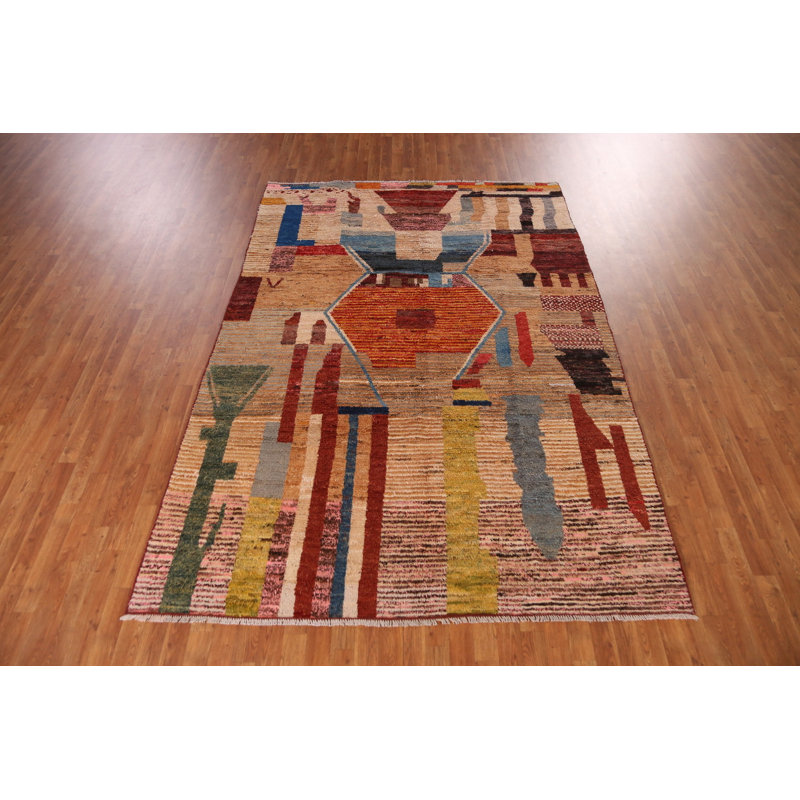 Tapis à motif géométrique oriental marocain 7 x 10