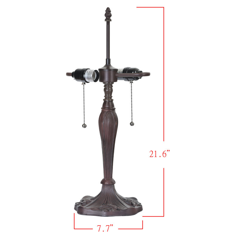 Multicolor Stained Glass and Bronze Tiffany Style Table Lamp