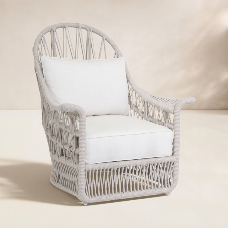 Dana Outdoor Lounge Chair, Canvas White Sunbrella® Canvas