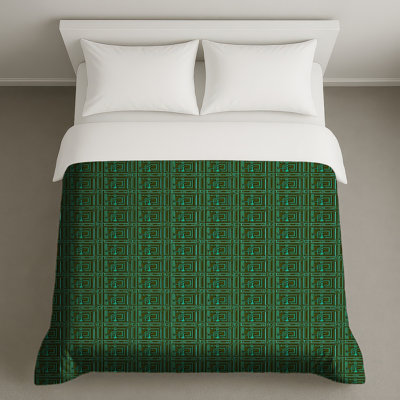 Housses de couette à motif géométrique vert