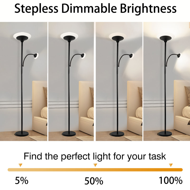  71'' Torchiere Floor Lamp,LED Remote Control and Dimmable