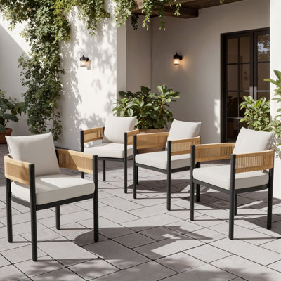 Alexandria Outdoor Dining Chairs With Cushions Set Of 4