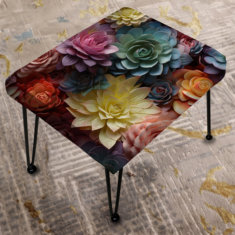 Modern Succulents Botanical Pattern - Botanical Rectangle Ottoman
