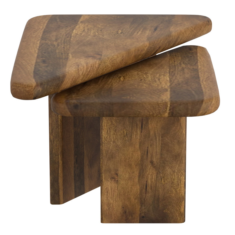Bellin Solid Wood Nesting Coffee Table, Brown