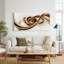Tableau sur toile avec motif de ruban tourbillon d'or et de bronze-28546009