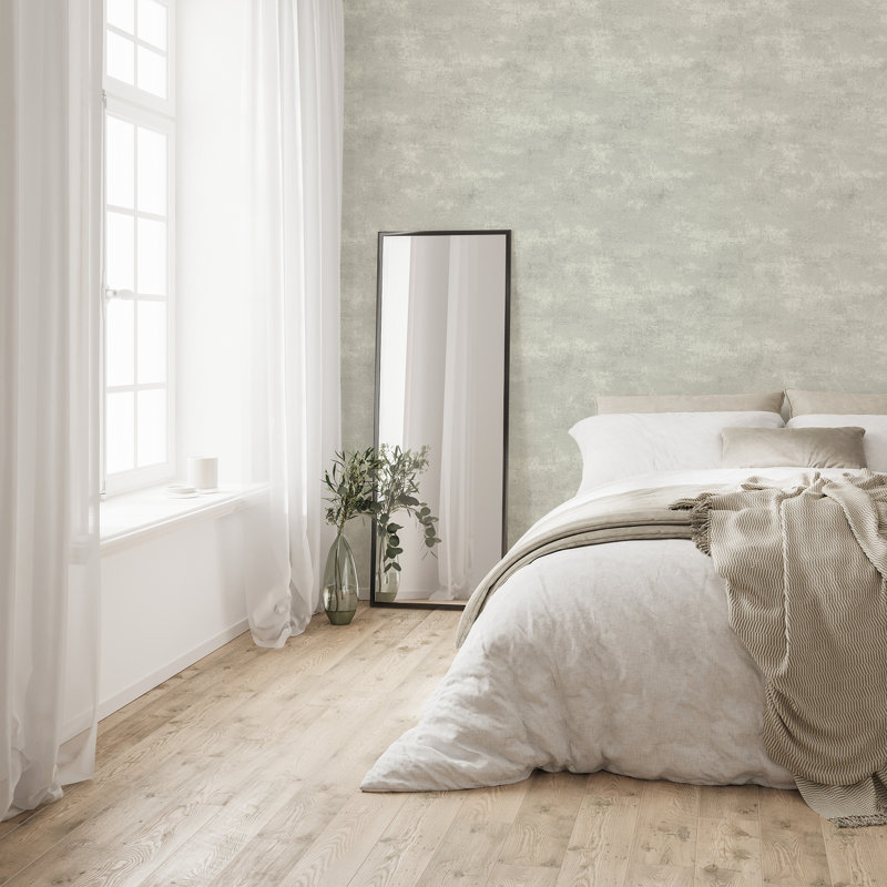 Boutique Urban Concrete Textured Plain 10m x 52cm Matte Wallpaper Roll, Cream