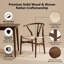 Fauteuils de salle à manger Wishbone en frêne massif, dossier en Y, ensemble de 2, assises en corde de papier tressée à la main, noir-112403141-112403142
