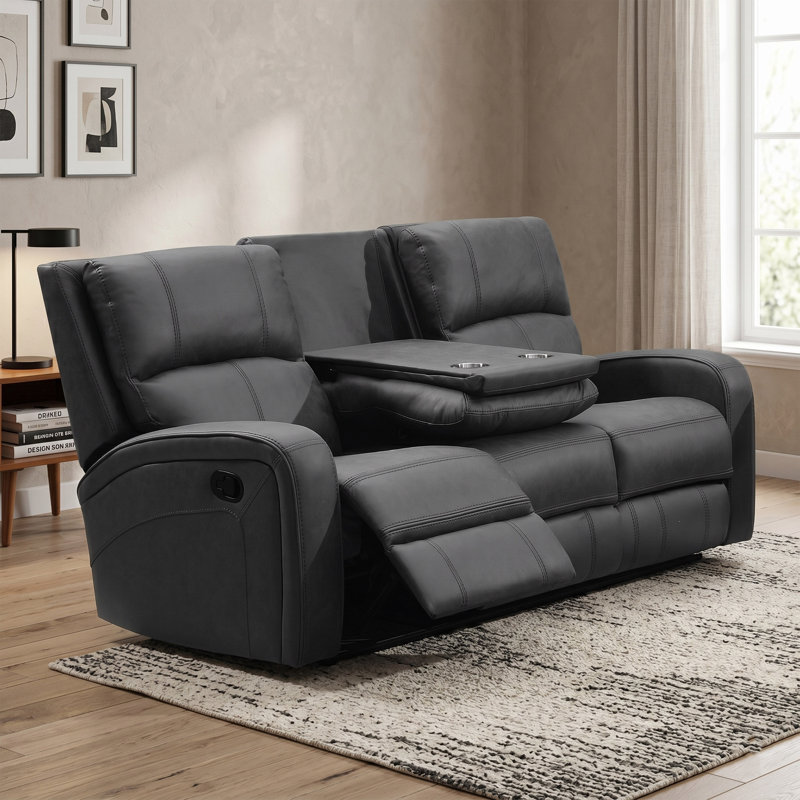Champlin 3 Seater Reclining Sofa, Grey