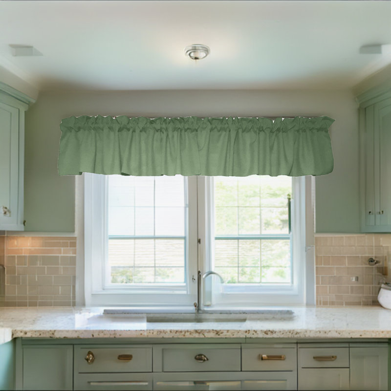 Pastorella Tailored Window Valance, Sage, 58" W x 28" L
