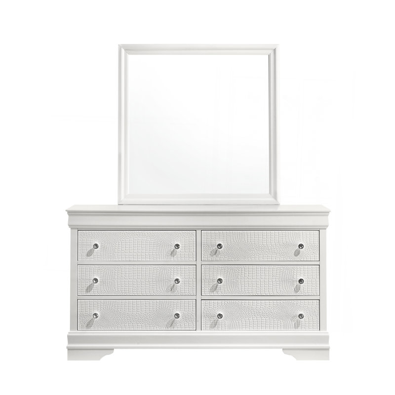 Commode 6 tiroirs Blaze, Blanc