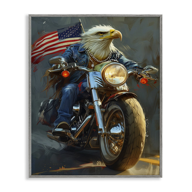 Art patriotique, estampe de moto par Ray Heere, Estampe numérique Farmhouse, H 14 po x l 11 po