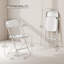 Ensemble de 4 chaises pliantes pliables avec structure en métal, blanc